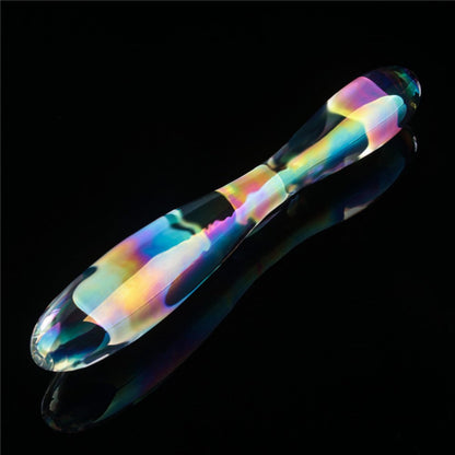 Dildo in vetro Twilight Gleam - Doppia delizia