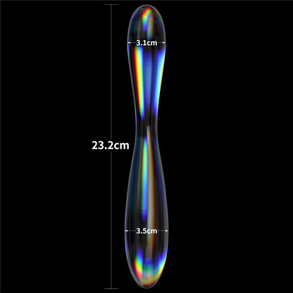 Dildo in vetro Twilight Gleam - Doppia delizia