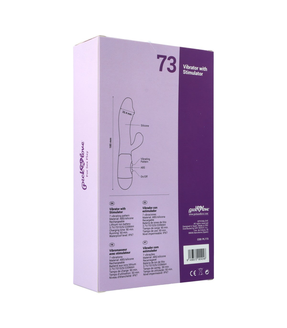 Nº 73 VIBRATORE CON STIMOLATORE VIOLA