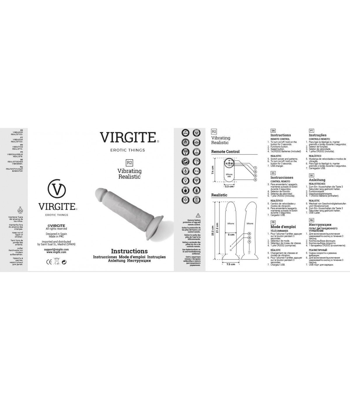 VIBRATORE REALISTICO R2" 21CM CON TELECOMANDO"