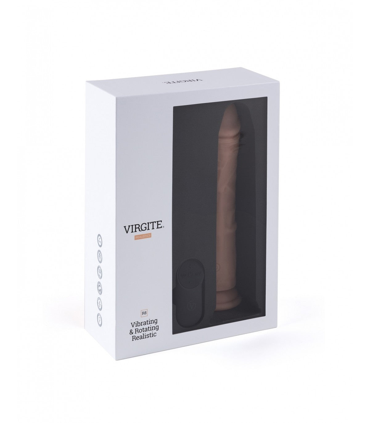 VIBRATORE E ROTATORE REALISTICO R8" 21CM CON TELECOMANDO"