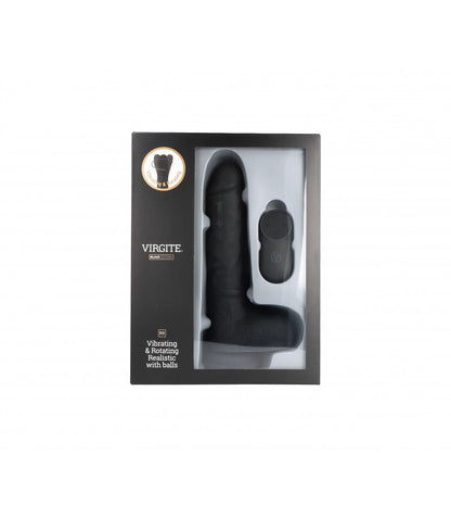 VIBRATORE E ROTATORE REALISTICO R9 NERO 19CM CON TELECOMANDO