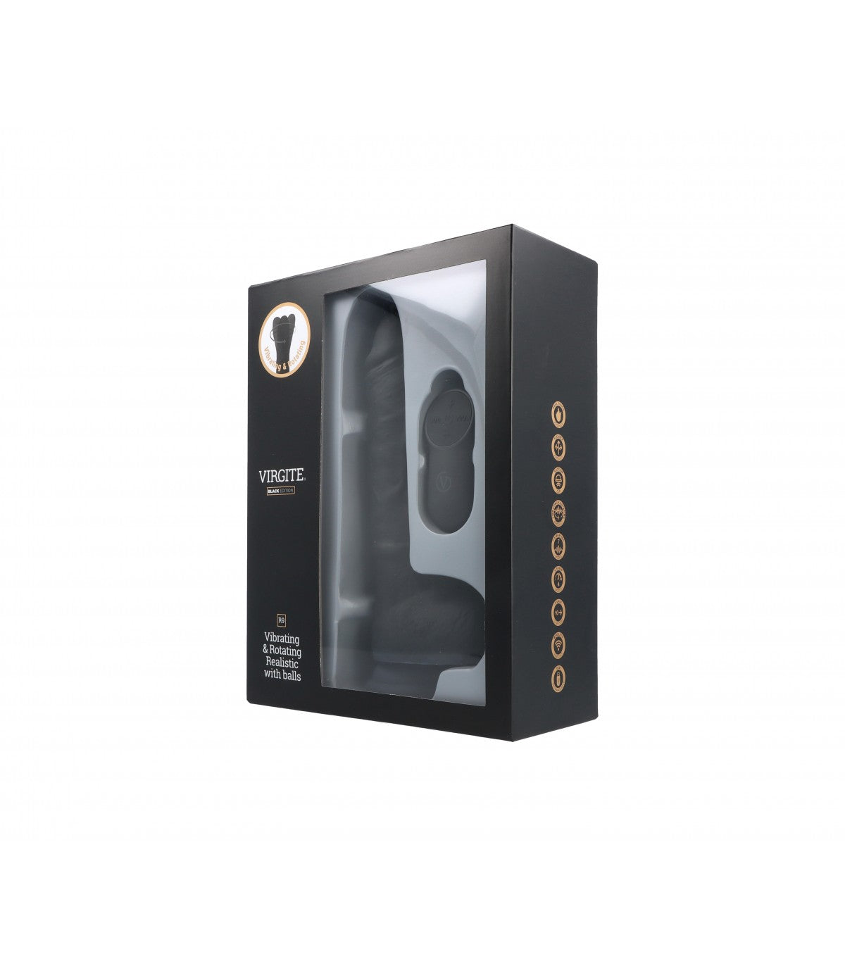 VIBRATORE E ROTATORE REALISTICO R9 NERO 19CM CON TELECOMANDO