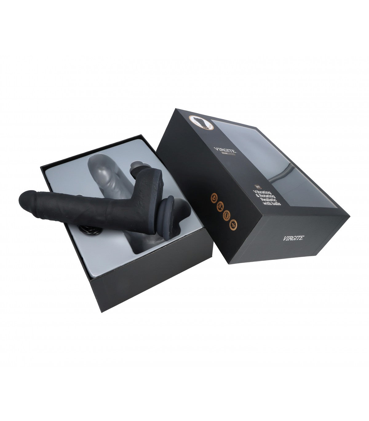 VIBRATORE E ROTATORE REALISTICO R9 NERO 19CM CON TELECOMANDO