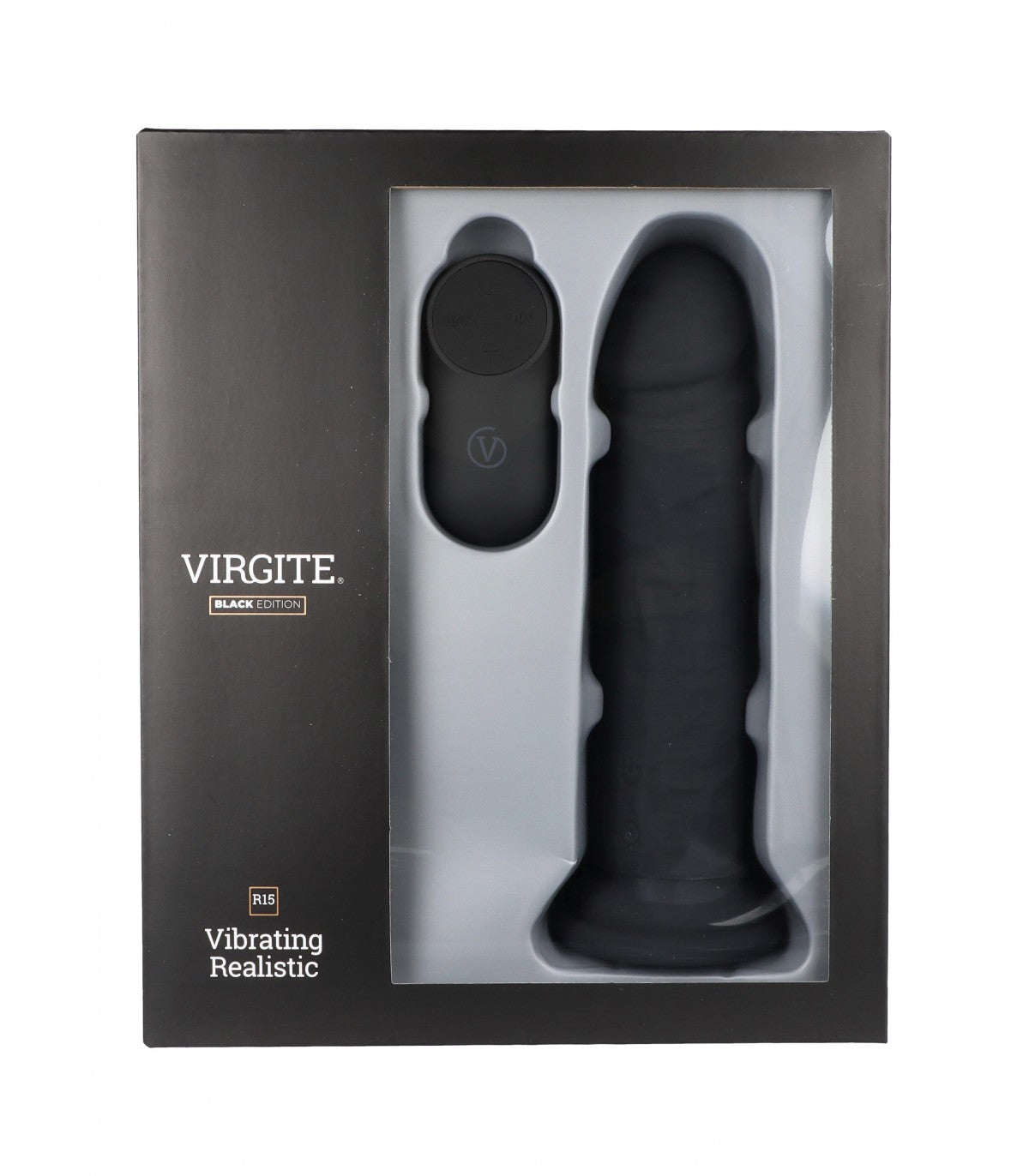VIBRATORE REALISTICO R15 NERO 16,5 CM CON TELECOMANDO