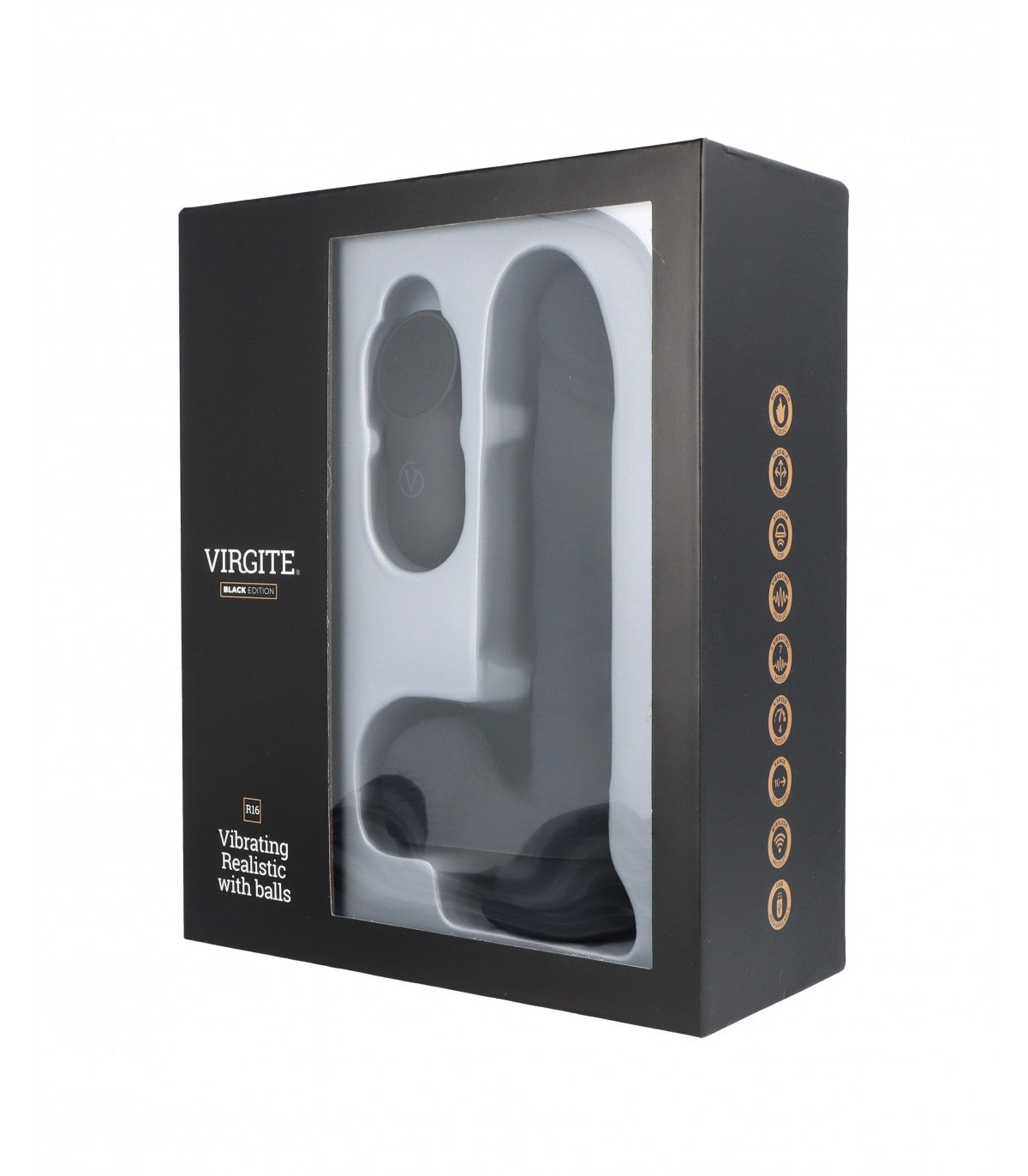 VIBRATORE REALISTICO R16 NERO 16 CM CON TELECOMANDO