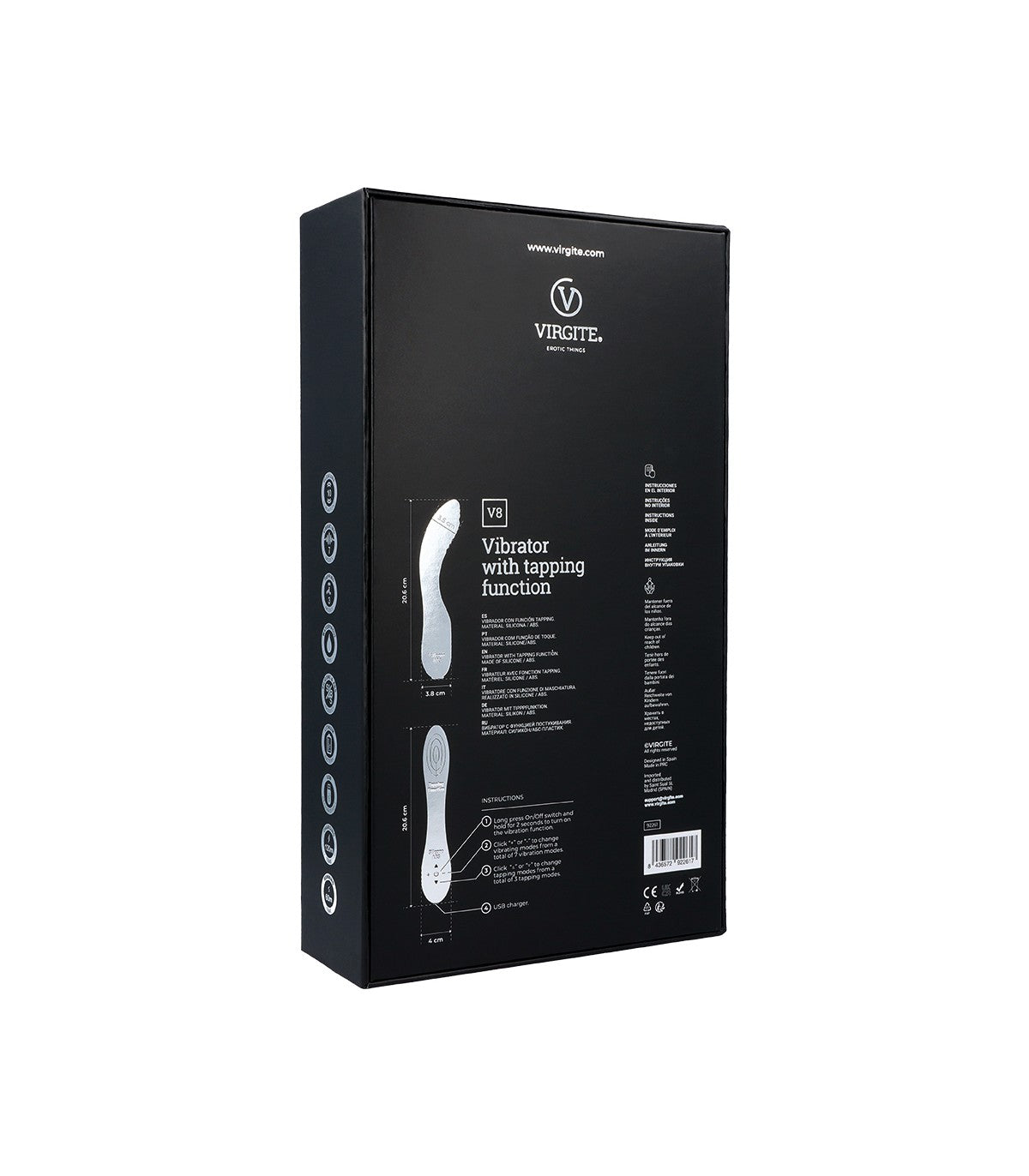 VIBRATORE RICARICABILE ROSA V8 A TAPPING