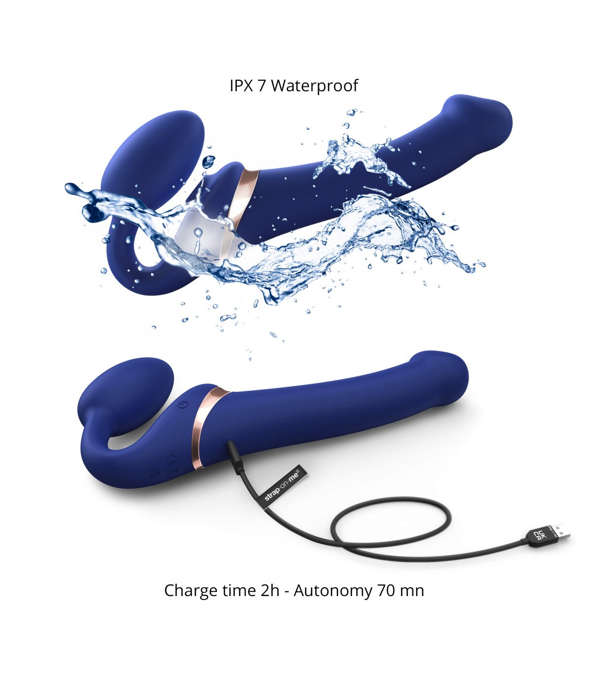 IMBRACATURA REGOLABILE MULTI ORGASMO XL BLU