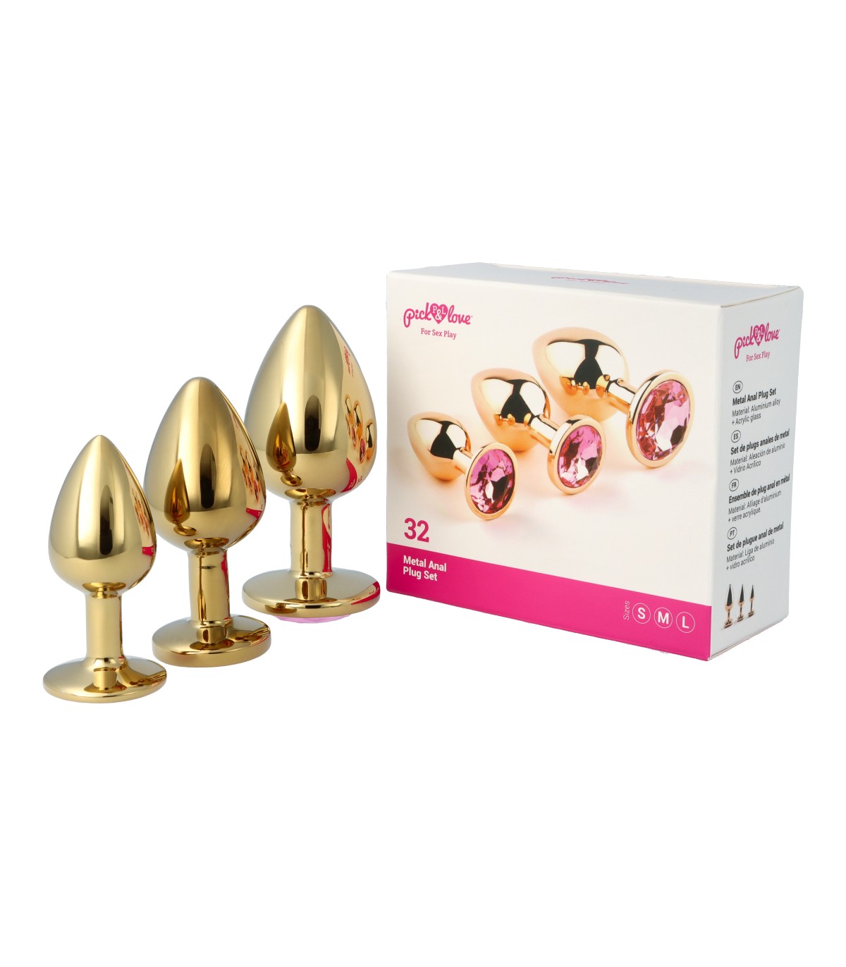 SET DI PLUG ANALI IN METALLO N. 32