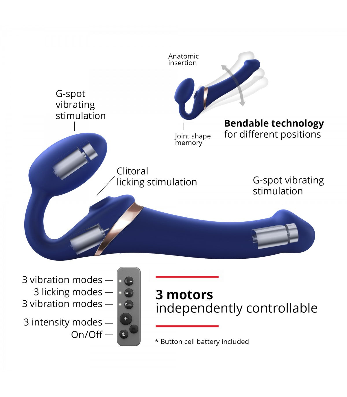 IMBRACATURA REGOLABILE MULTI ORGASMO L BLU