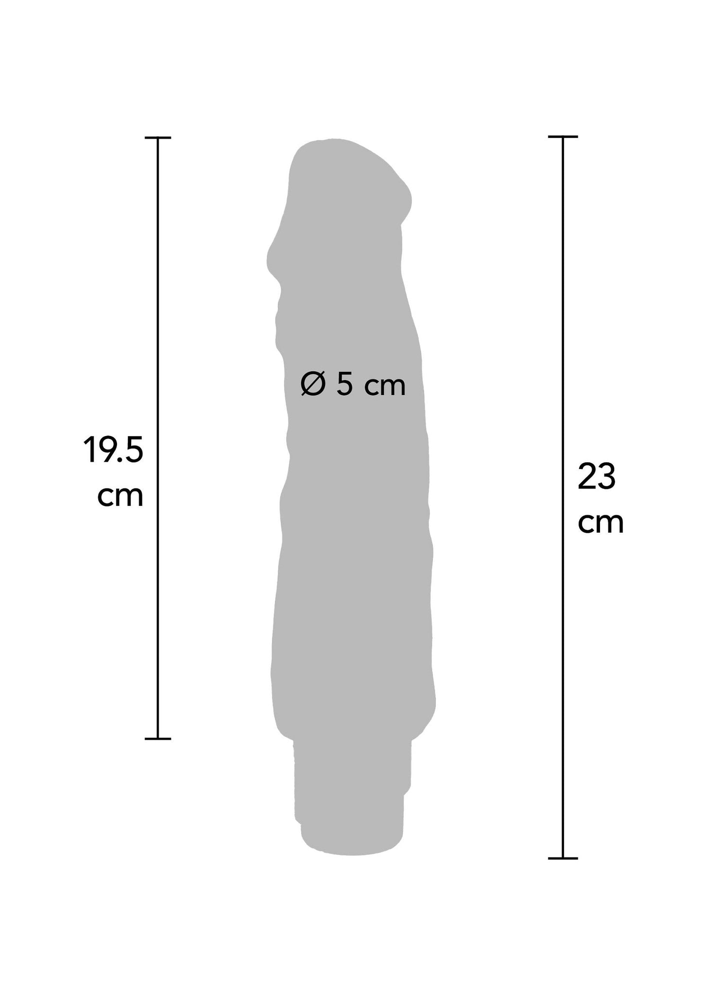 Vibratore a doppia densità TPE 23 cm pelle