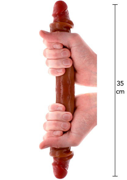 Prepuzio Doppio Dong Silicone 35 cm caramello