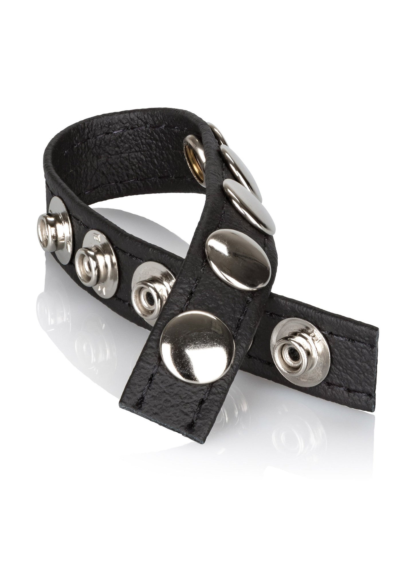 Anello multi-scatto in pelle nero