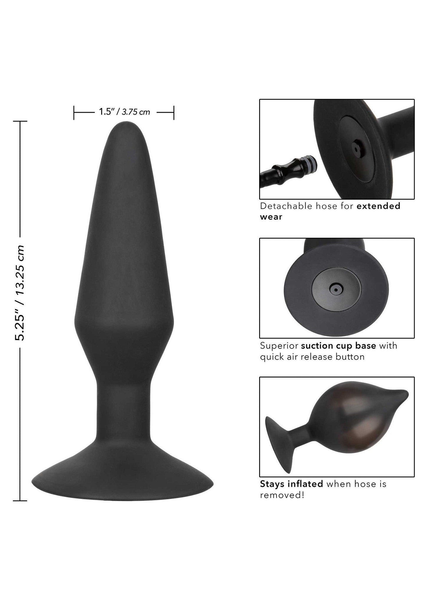 Grande tappo gonfiabile in silicone nero