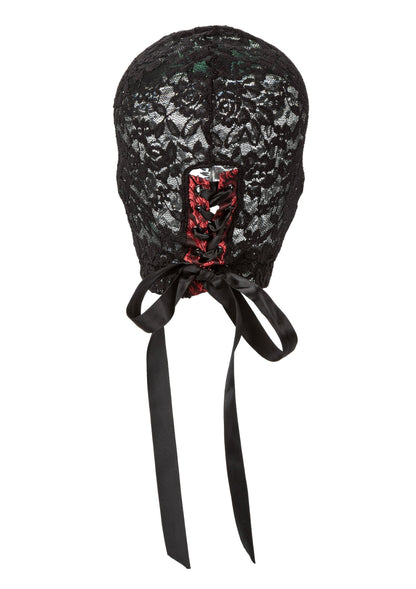 Corsetto Scandal con cappuccio in pizzo nero