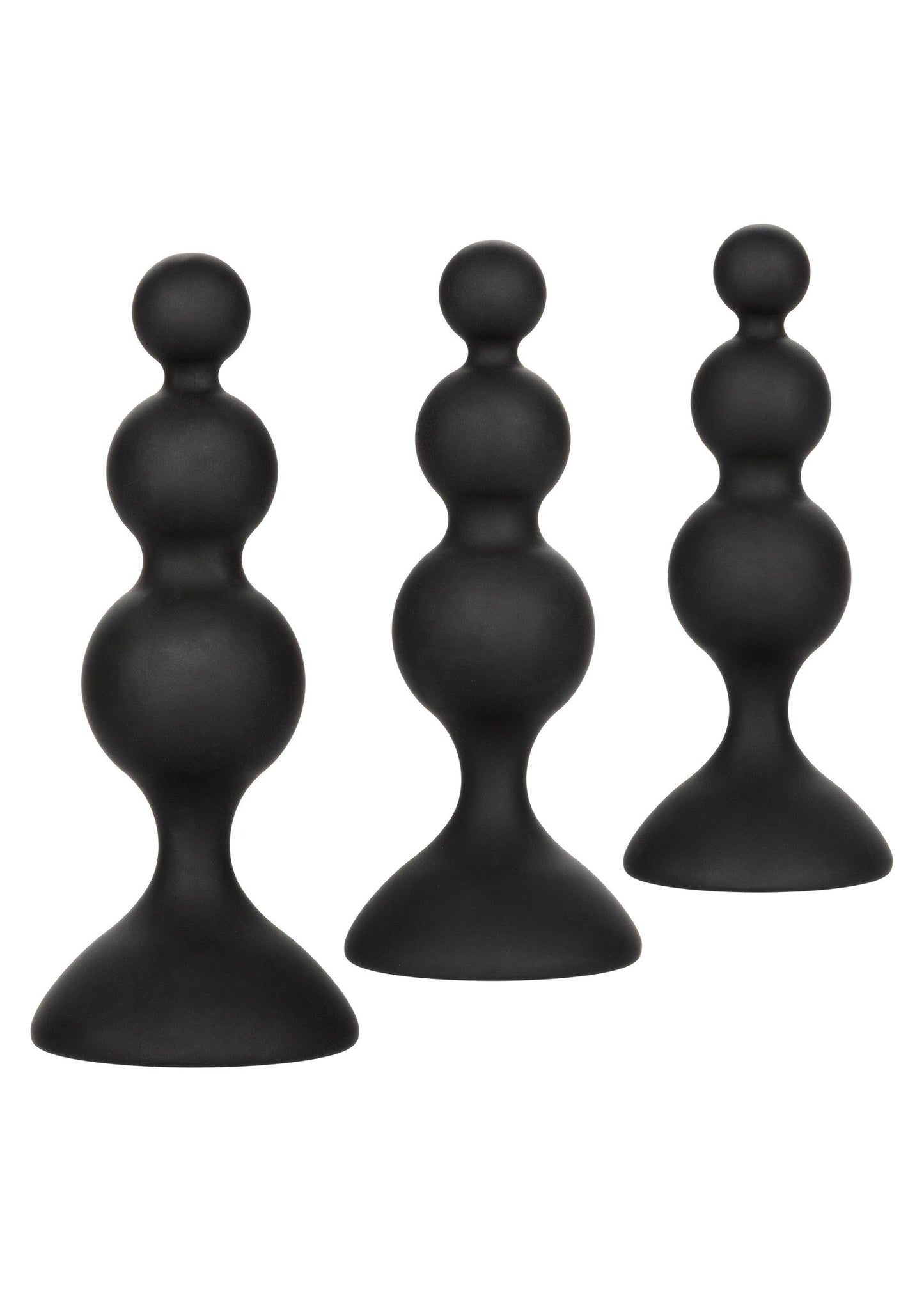 Kit anale con perline in silicone nero