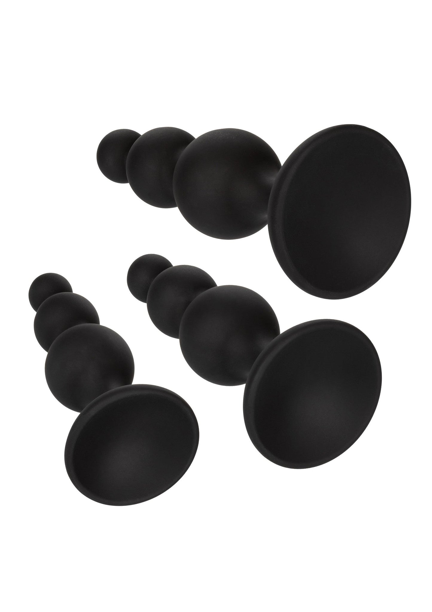 Kit anale con perline in silicone nero