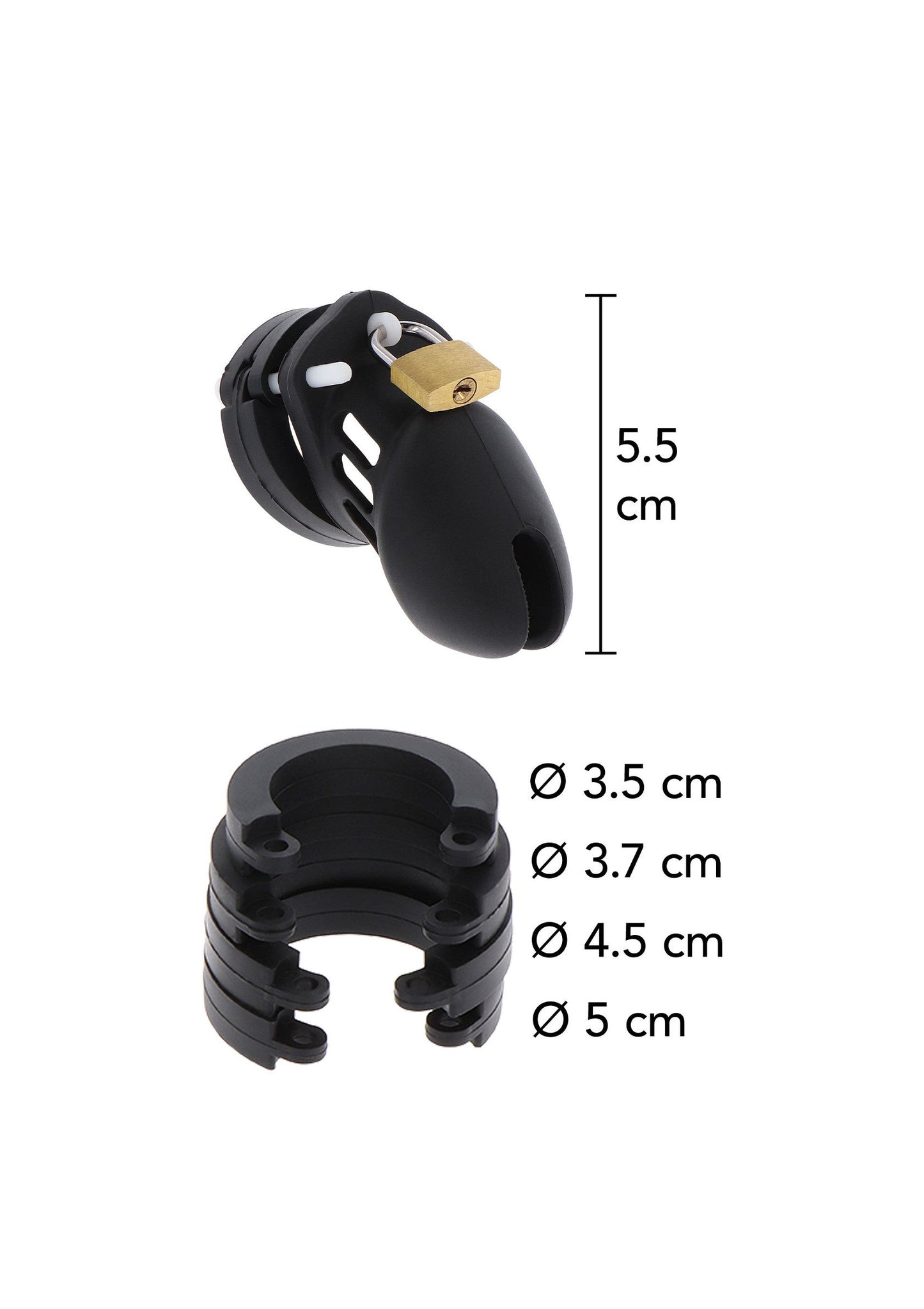 Gabbia per pene in silicone piccola nera