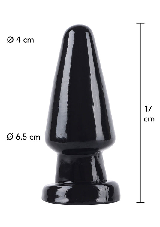 Plug anale con testa conica grande 17 cm nero