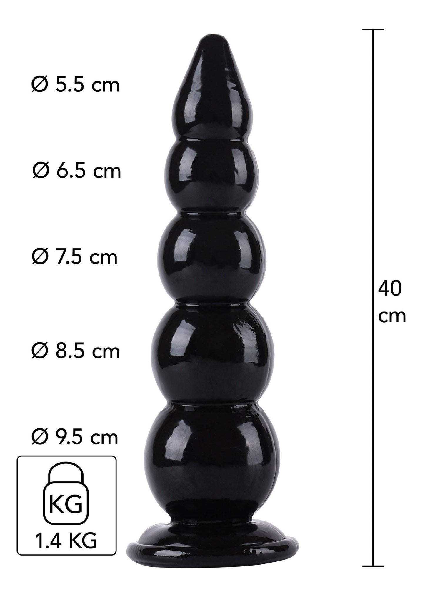 Palline anali 40 cm nere