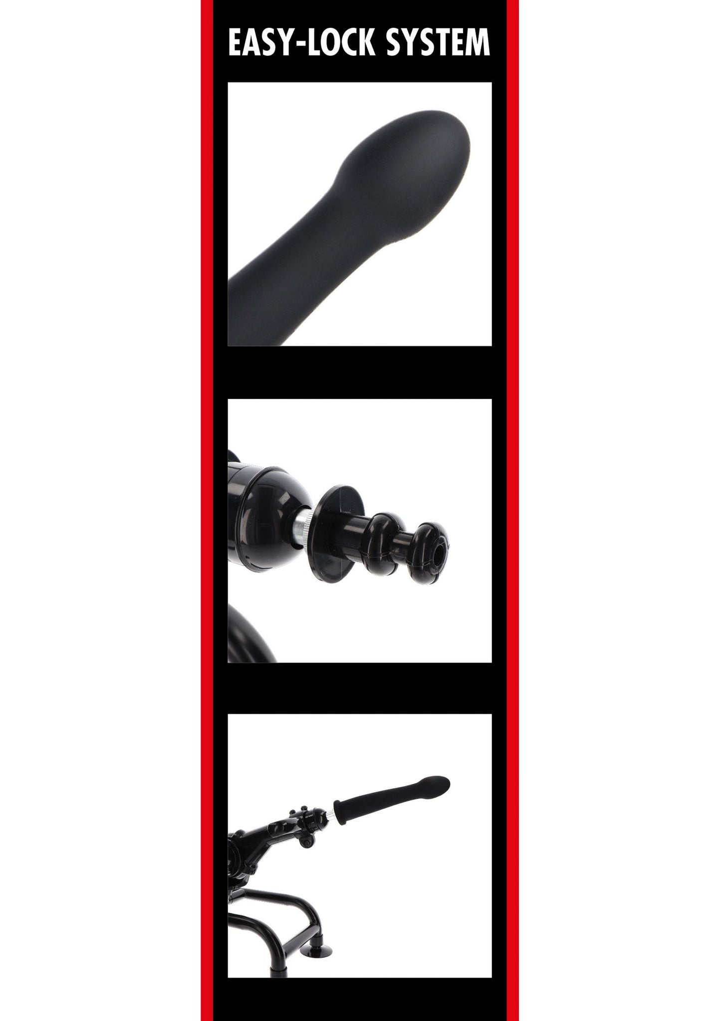 Dildo liscio Easy-Lock 19 cm nero