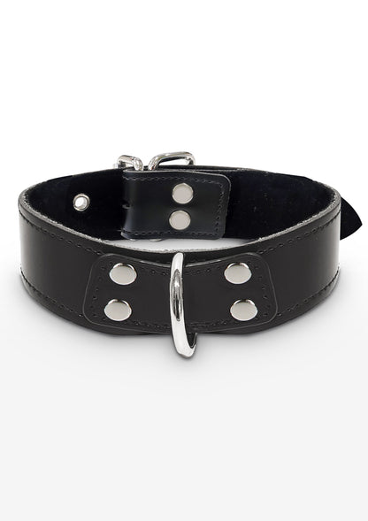 Elegante collare con anello a D nero