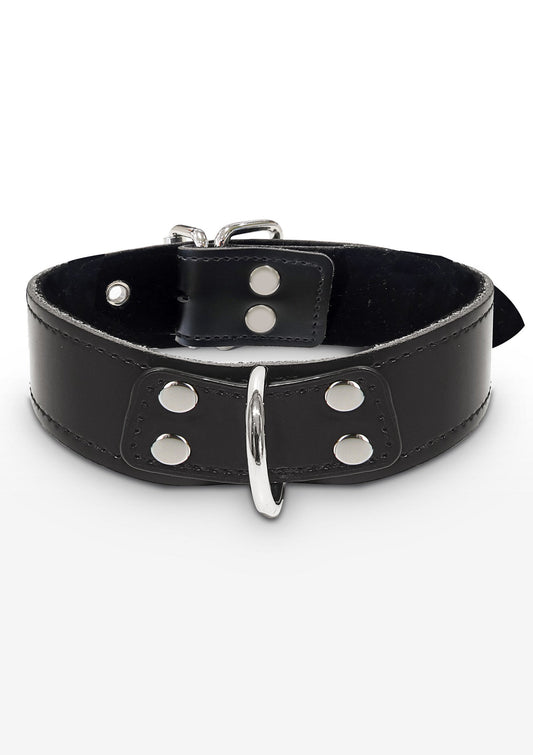 Elegante collare con anello a D nero