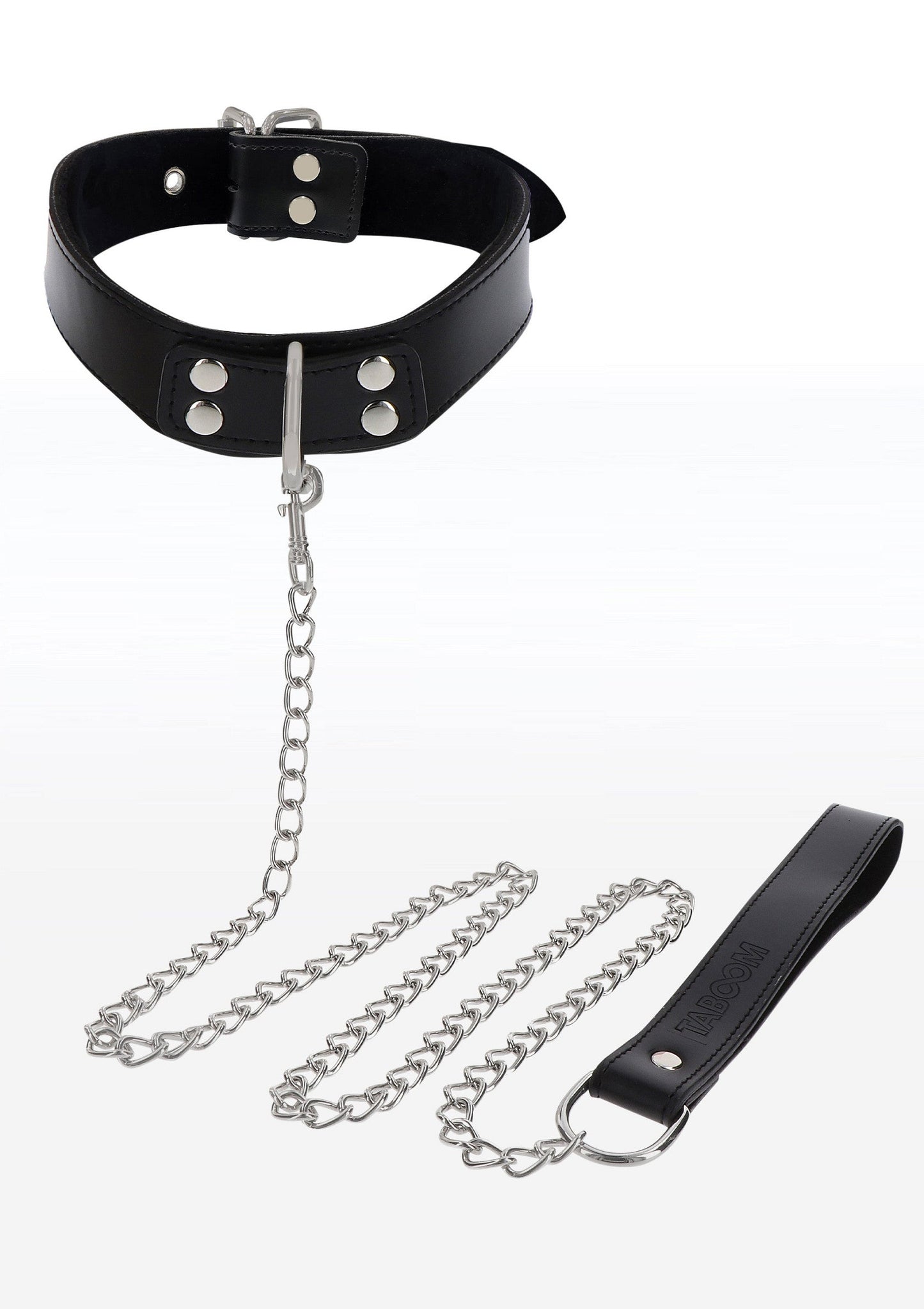 Elegante collare e guinzaglio a catena nero