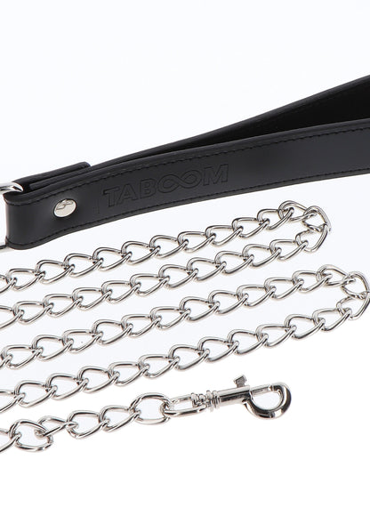 Elegante collare e guinzaglio a catena nero