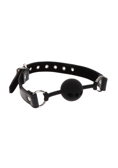 Bavaglio a sfera in silicone nero