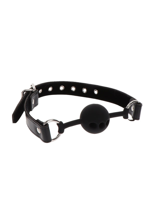 Bavaglio a sfera in silicone nero