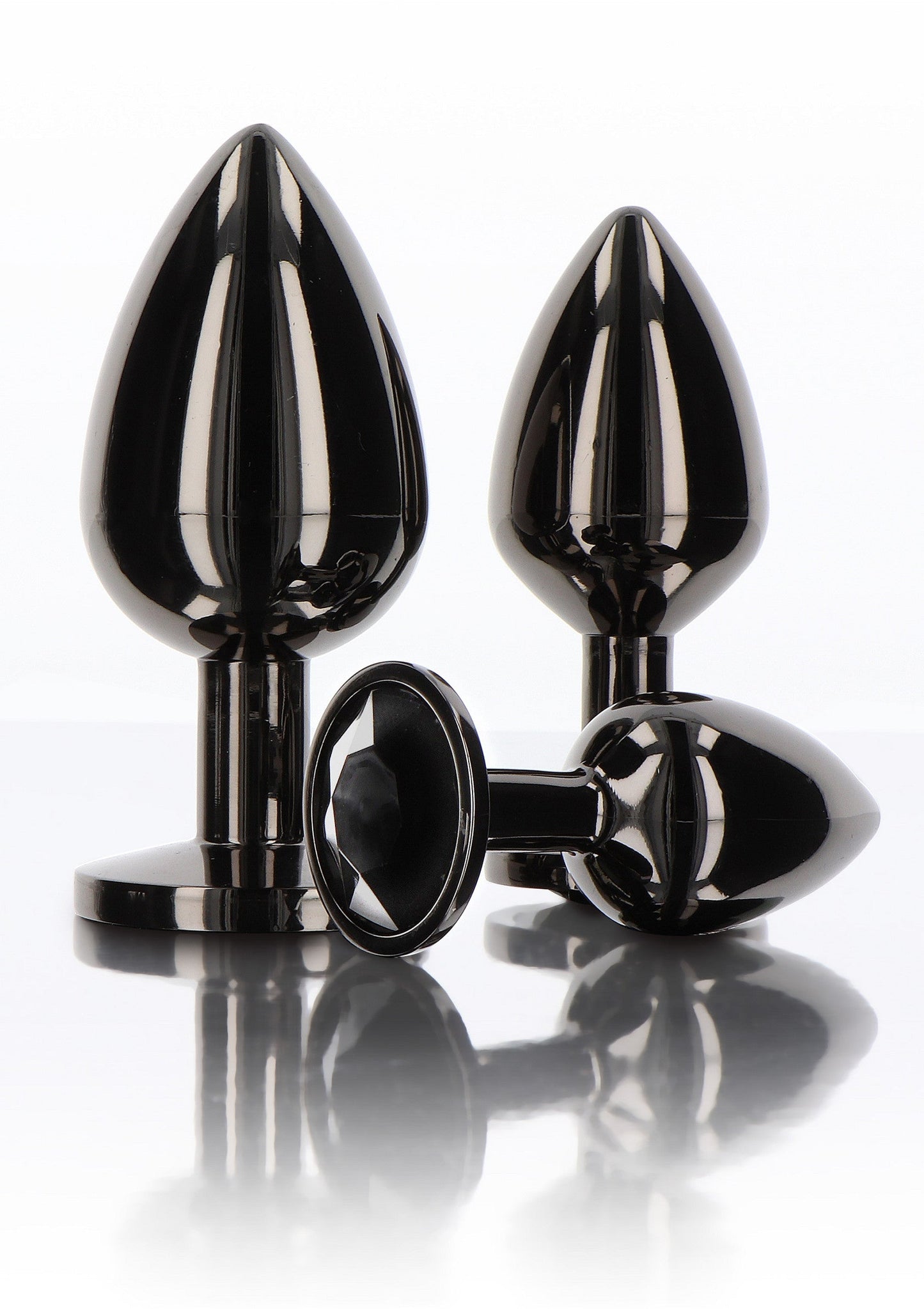 Plug anale con gioiello di diamante S nero
