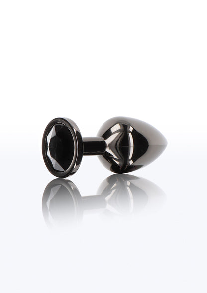 Plug anale con gioiello di diamante M nero