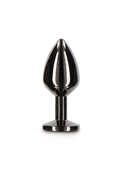 Plug anale con gioiello di diamante M nero