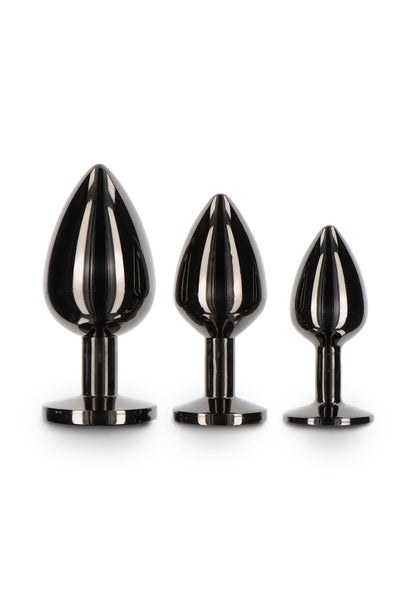 Plug anale con gioiello di diamante M nero