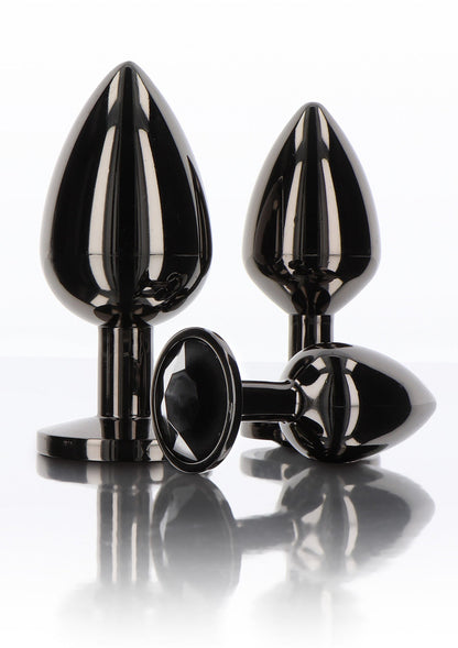 Plug anale con gioiello di diamante M nero