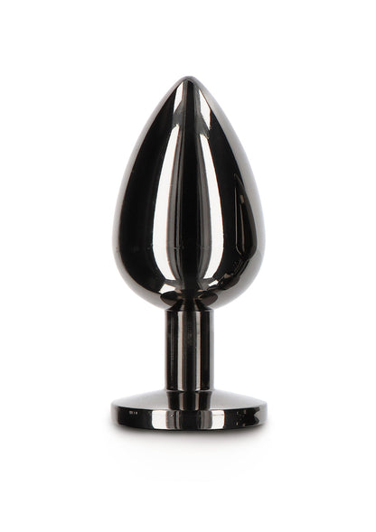 Plug anale con gioiello di diamante L nero