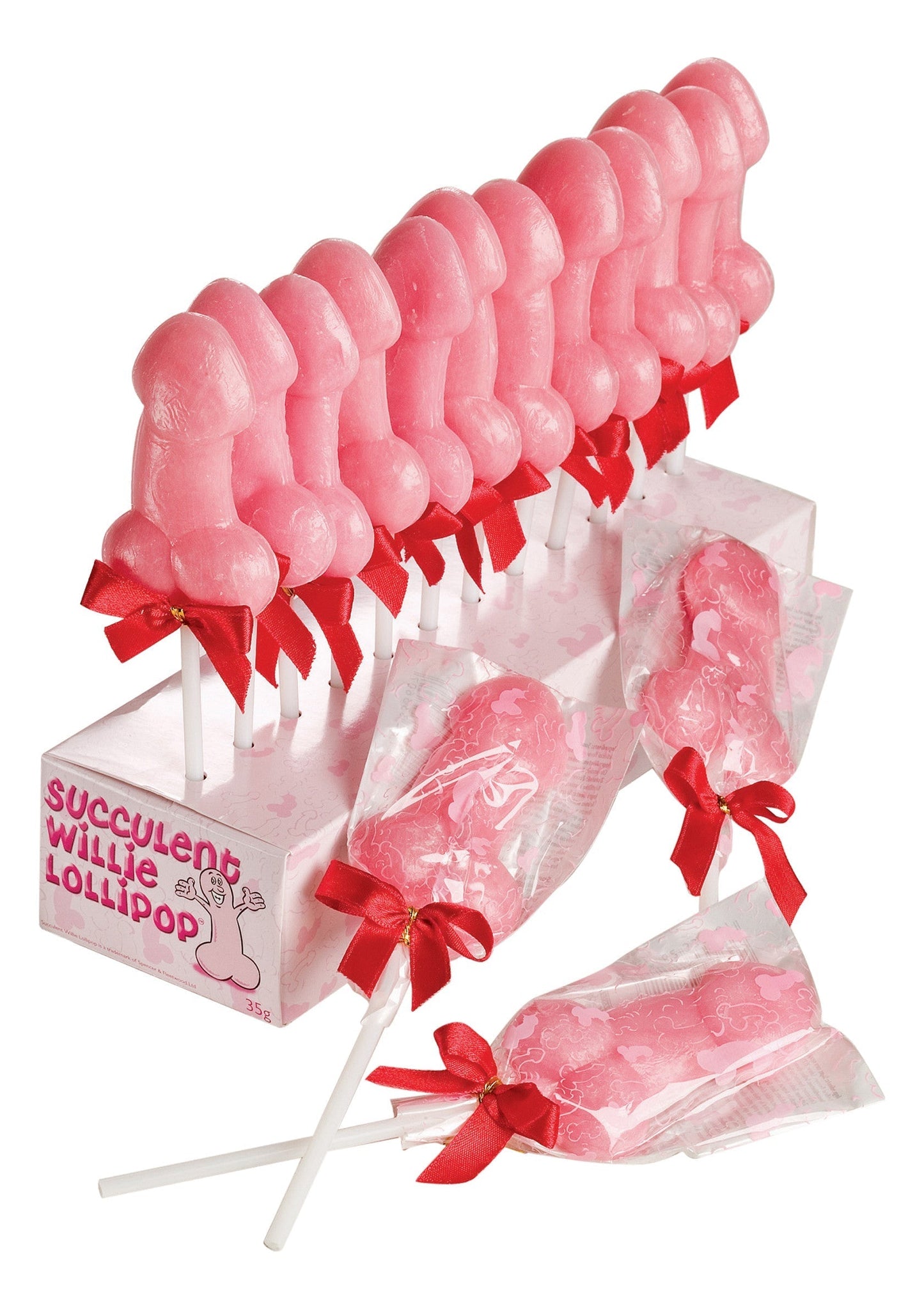 Espositore lecca-lecca Willie 24 pezzi rosa
