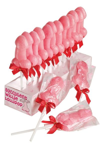 Espositore lecca-lecca Willie 24 pezzi rosa