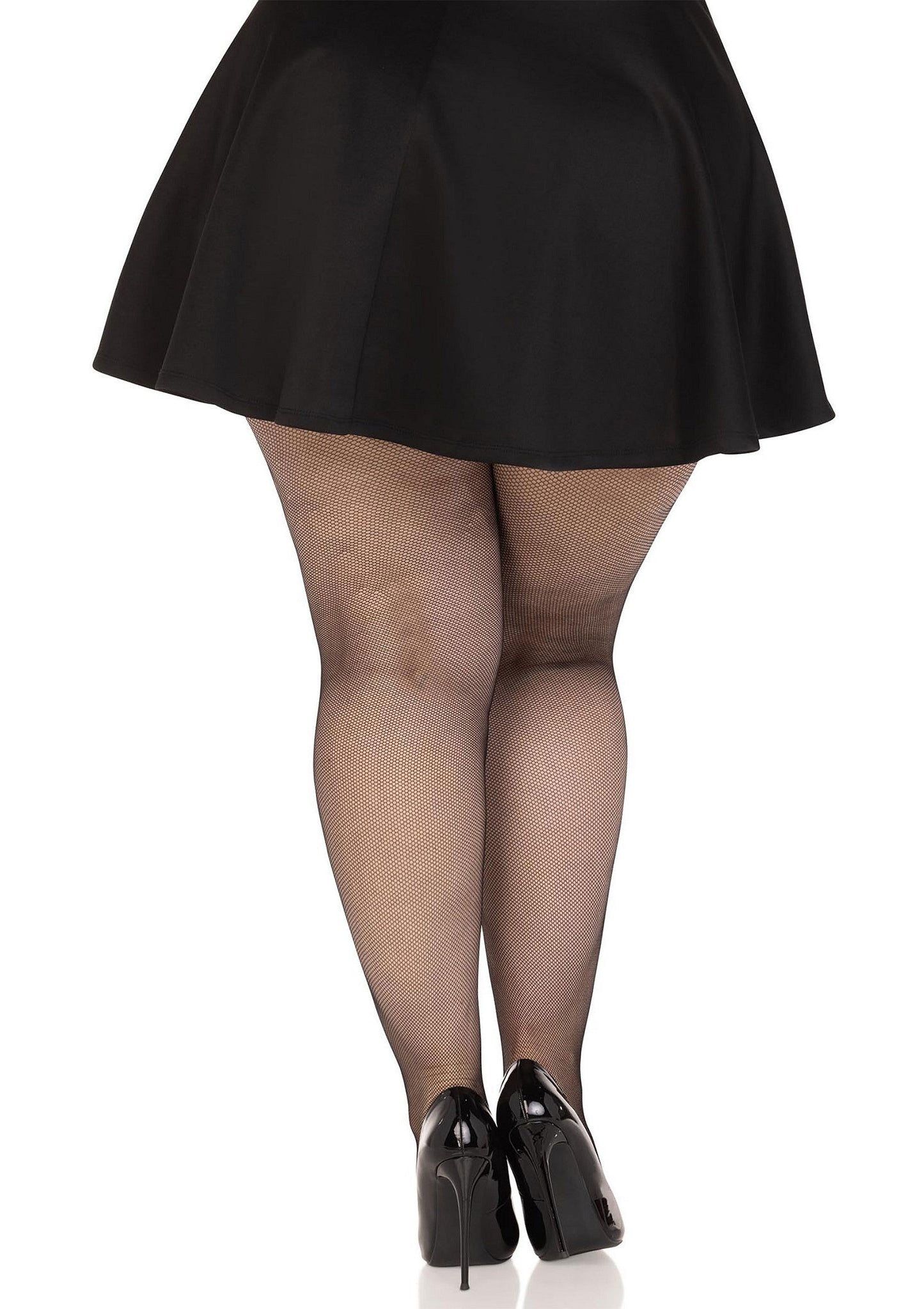 Collant a rete micro elastan Plus neri
