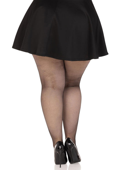 Collant a rete micro elastan Plus neri