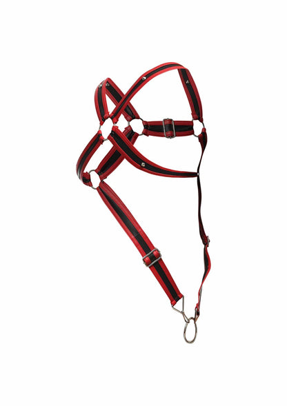 DNGEON Cross Cockring Harness rosso