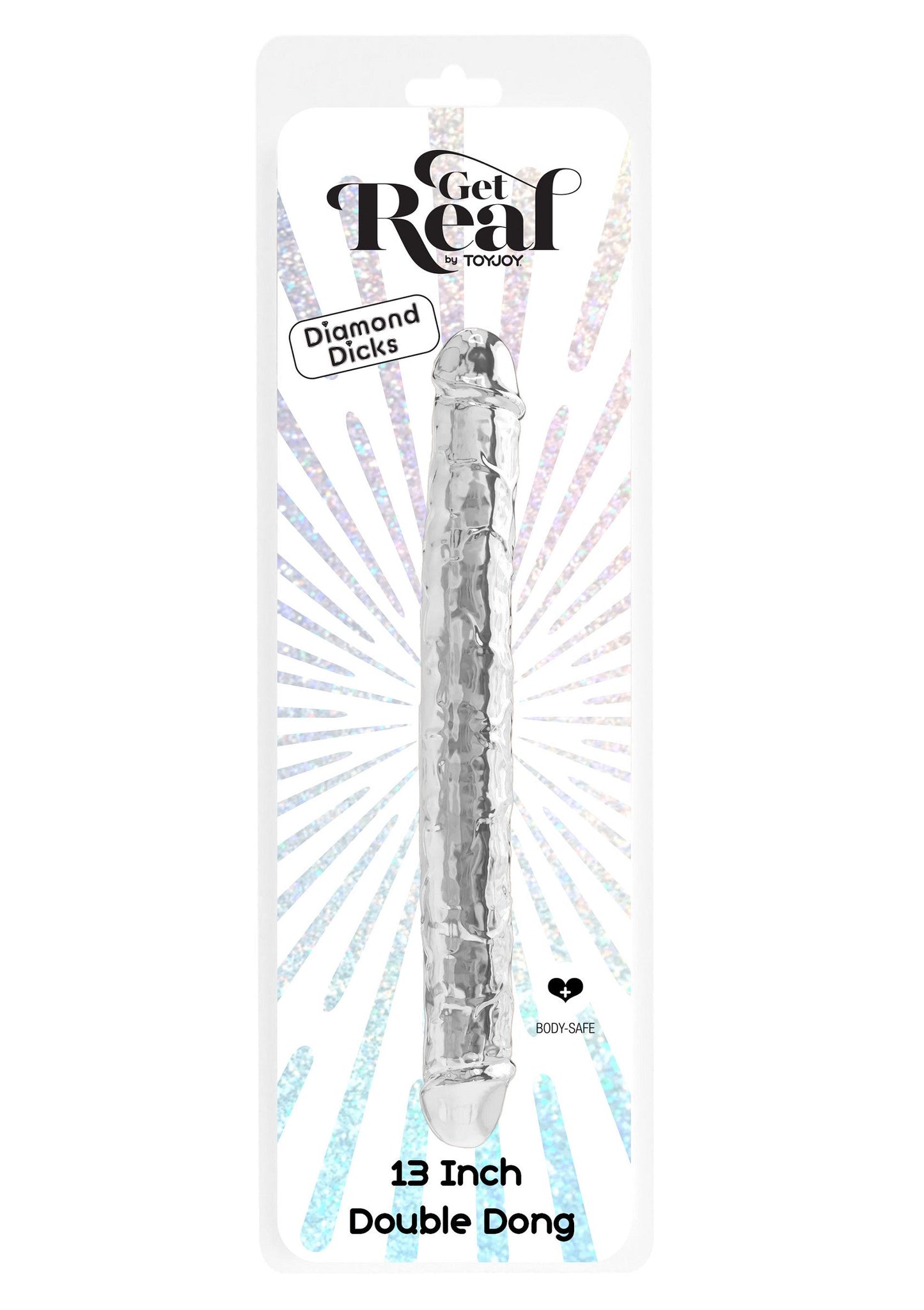 Doppio Dong trasparente in TPE da 34,5 cm