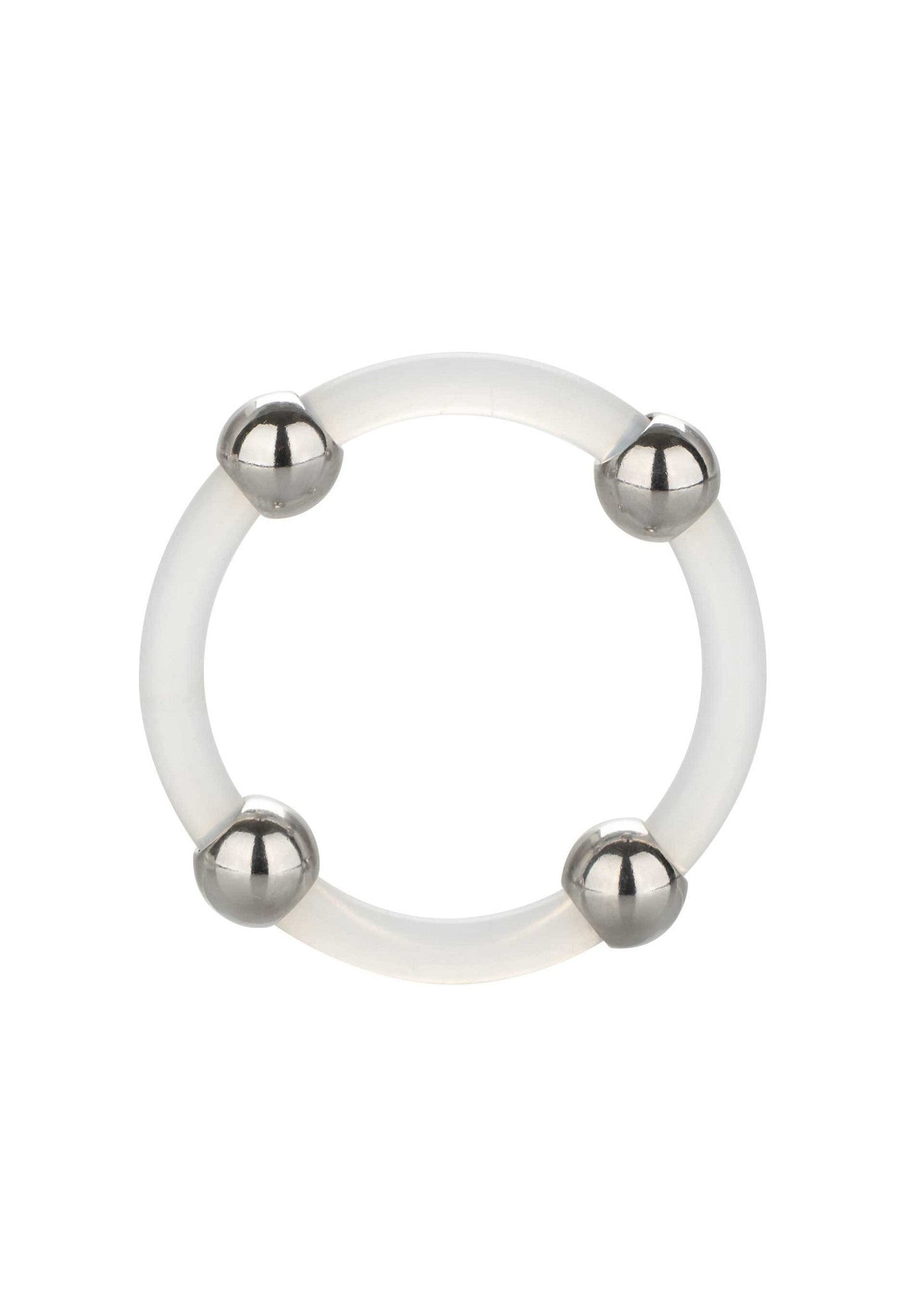 Anello in silicone con perline in acciaio L trasparente