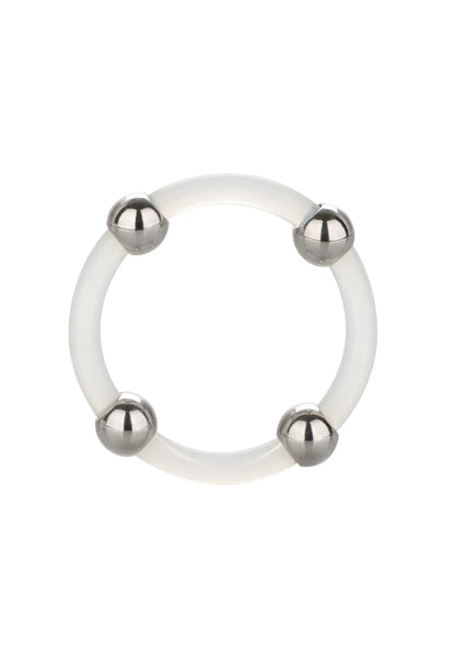 Anello in silicone con perline in acciaio L trasparente