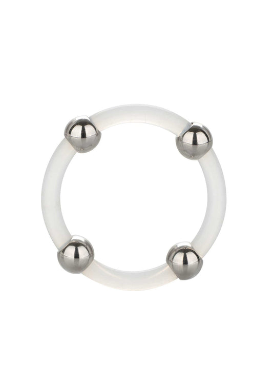 Anello in silicone con perline in acciaio L trasparente