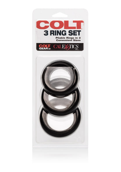 Set di 3 anelli COLT neri