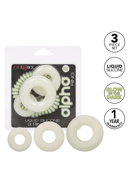 Set di 3 anelli in silicone luminosi