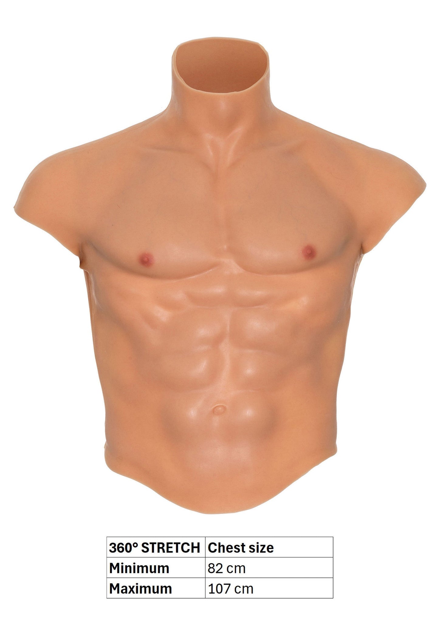Pettorali e addominali in silicone per torso