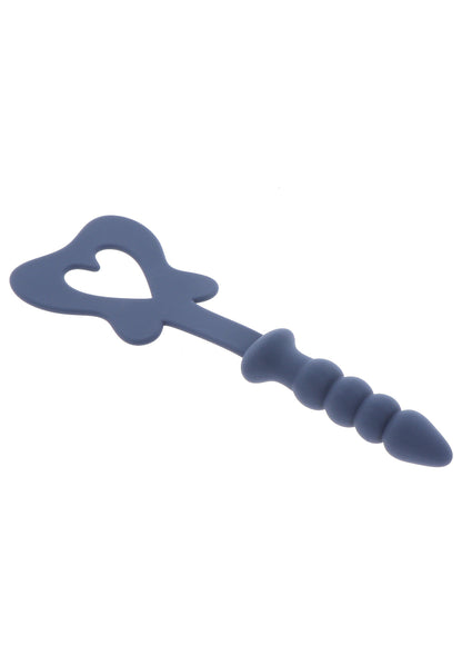 Paletta e tappo in silicone blu